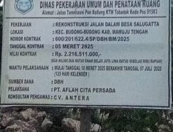 Soal Proyek Jalan Salugatta, Kepala Dinas PUPR Mamuju Tengah Sebut Pelaksana di Blacklist