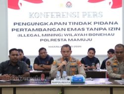 Polresta Mamuju Gerebek Tambang Emas di Bonehau, Aktivitas di Sempadan Sungai, Beroperasi Sembunyi-sembunyi
